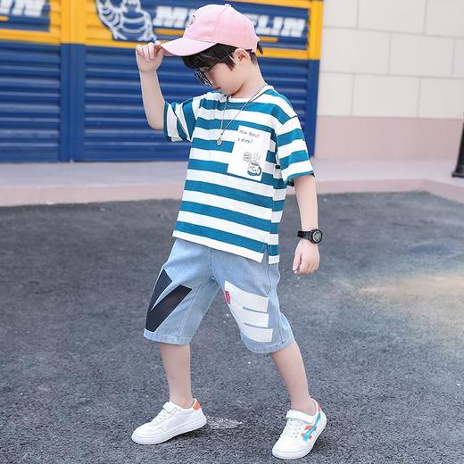 男童夏装短袖套装2023新款洋气男孩宝宝衣服潮儿童时髦帅气两件套 商品图2