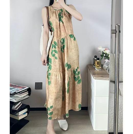 【à perles】UMA重磅铜氨丝复古脏染银杏印花背心裙【现货】 商品图4