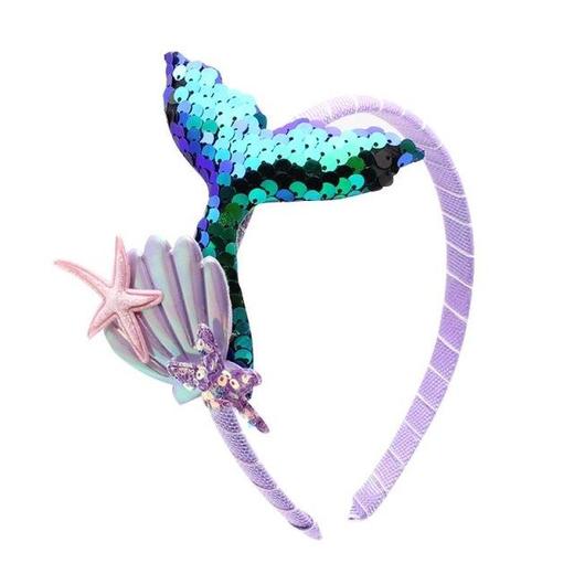 儿童人鱼姬亮片贝壳发箍女童美人鱼出游夏公主甜美防碎发头饰 商品图3