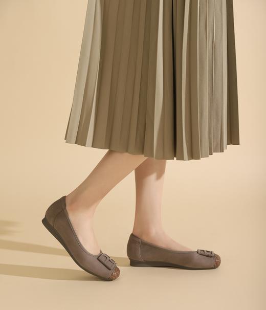 西村名物2023年秋季新款低跟圆头饰扣小香风法式单鞋X23CE33681 商品图4