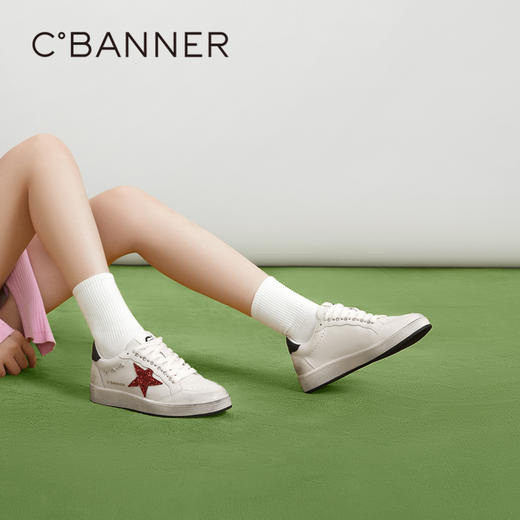 千百度脏脏鞋夏季休闲板鞋女平底德训鞋阿甘鞋跑步运动鞋 A23426304 商品图0