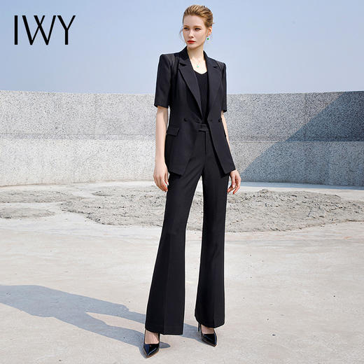 IWY/夏季高端西装套装女职业装套裤气质短袖女生正装232010C1+P3 商品图2