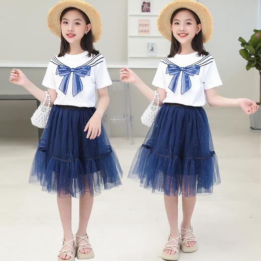 女童连衣裙夏装2023新款儿童洋气长裙大童夏季网纱裙子两件套 商品图3