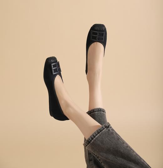 西村名物2023年秋季新款低跟圆头饰扣小香风法式单鞋X23CE33681 商品图3