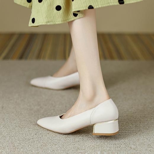 ZHR通勤风法式复古小皮鞋尖头浅口单鞋女鞋夏季懒人鞋玛丽珍女鞋 商品图5