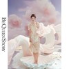 BeQueenStory【晨曦花岛】时尚气质泡泡袖真丝挂脖连衣裙2023夏新 商品缩略图3
