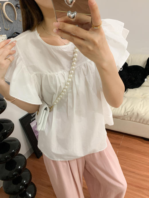 <曾小咸推荐>巨折清仓秒杀，稀有现货24小时发【仅限今日】 衬衫圆领花边袖/牛仔半裙 商品图4