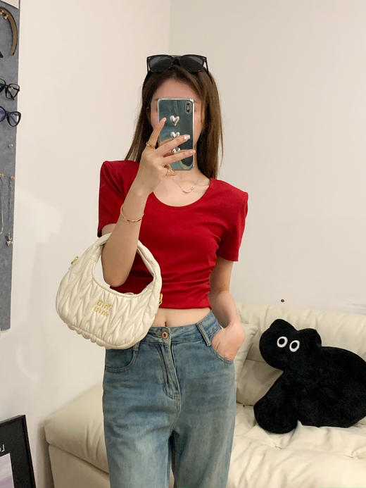 <曾小咸推荐>巨折清仓秒杀，稀有现货24小时发【仅限今日】 带垫肩短袖/ 花朵半身短裙 商品图5