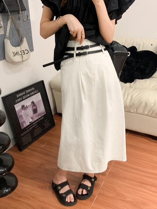 <曾小咸推荐>巨折清仓秒杀，稀有现货24小时发【仅限今日】 衬衫圆领花边袖/牛仔半裙 商品图1