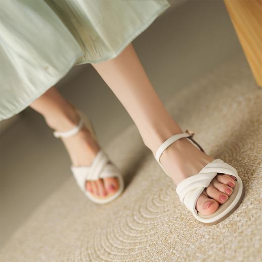 ZHR休闲凉鞋女外穿时尚小坡跟凉鞋女2023新款夏季简约时装凉鞋女 商品图2