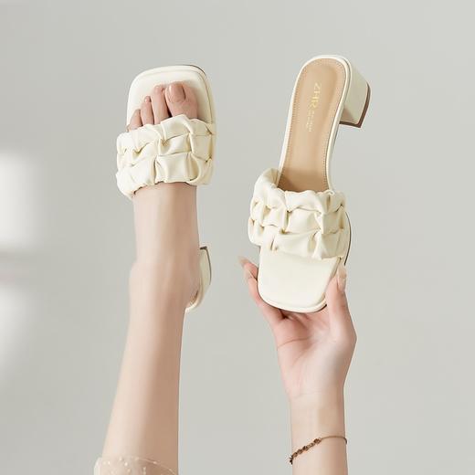 ZHR凉拖鞋女2023新款拖鞋夏季女鞋法式小高跟凉鞋女凉鞋配裙子女 商品图6