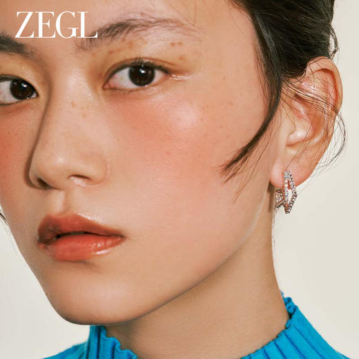 ZEGL璀璨几何耳环女2023新款爆款耳钉小众设计感高级925银针耳饰 商品图5