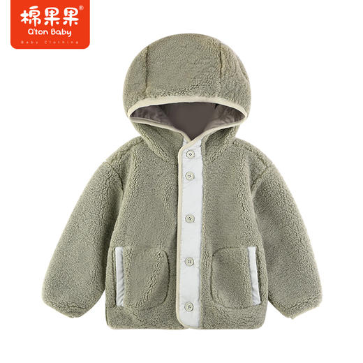 棉果果秋季新品男童加绒保温羊羔绒连帽外套M312100423477 商品图2