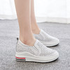 ZHR休闲小白鞋女网洞鞋2023夏秋新款一脚蹬厚底坡跟小白鞋 商品缩略图3