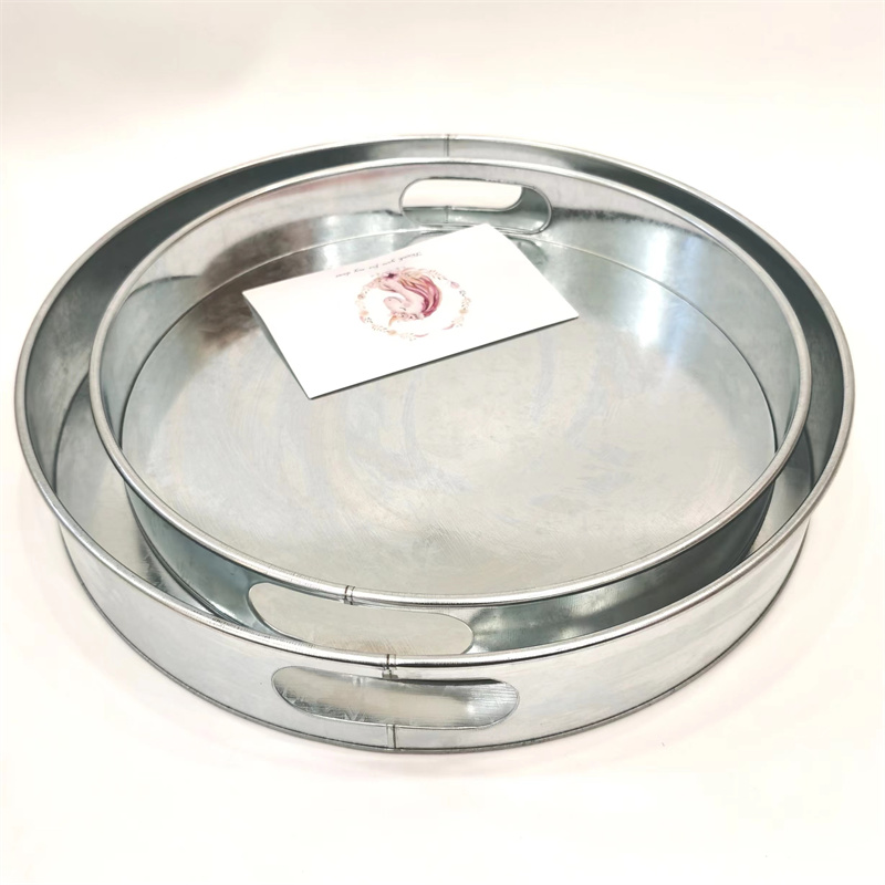 铁皮圆形托盘两件套