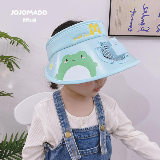 「带风扇！数款可选」儿童带风扇大檐空顶帽男女童夏季遮阳防晒太阳帽中大童USB充电帽童装 商品图1