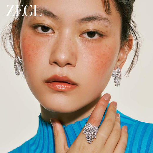ZEGL闪耀流苏耳环女小众设计感高级耳钉2023年新款潮长款气质耳饰 商品图3