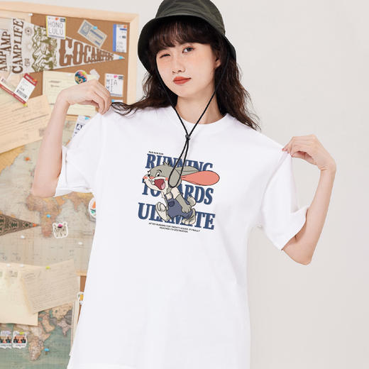 「16款颜色！230g纯棉」可爱兔子短袖t恤女卡通创意趣味半截袖纯棉圆领夏季宽松上衣 商品图1