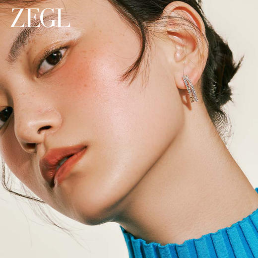 ZEGL璀璨几何耳环女2023新款爆款耳钉小众设计感高级925银针耳饰 商品图4