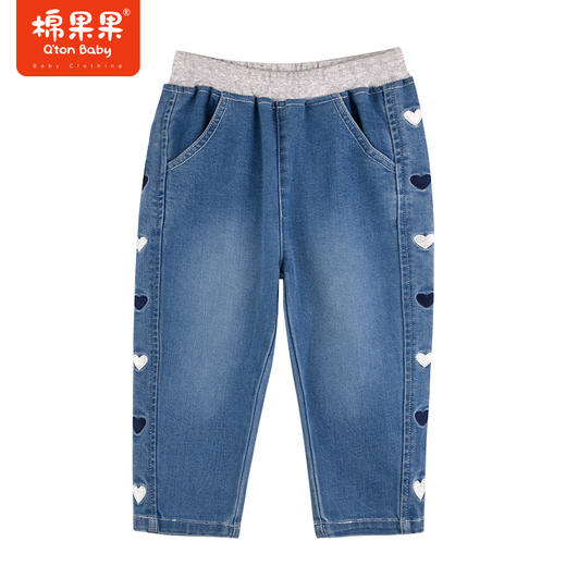 棉果果秋季新品女童百搭梭织弹力牛仔长裤M322200223446 商品图1