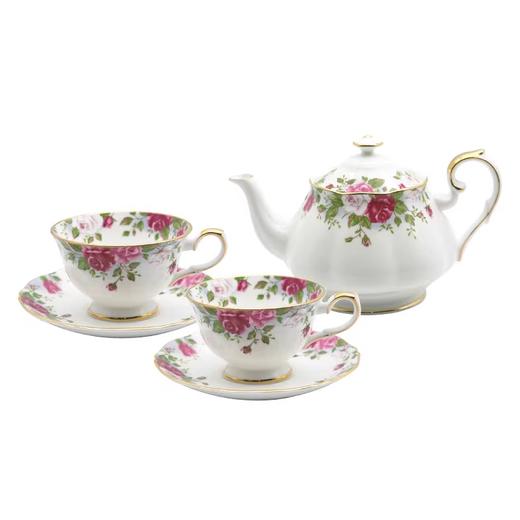 韩国进口HANKOOK金边玫瑰茶壶套装6件 商品图0