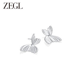 ZEGL鱼尾耳环女2023新款爆款耳钉小众设计感高级冷淡风银针耳饰品
