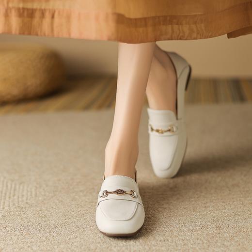 ZHR休闲单鞋2023新款百搭一脚蹬法式复古小皮鞋女通勤轻便乐福鞋 商品图0