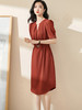 米思阳2024夏季新款时尚气质通勤纯色连衣裙短袖直筒中长裙1278 商品缩略图2