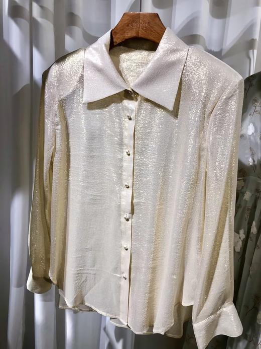 【门店同款】2023年夏季真丝珠光珍珠扣防晒衬衫 150892905 商品图0