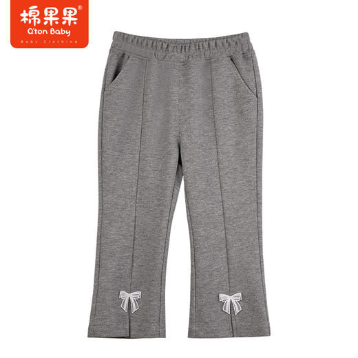 棉果果秋季新品女童针织斜纹布洋气微喇针织长裤裤子M322200423425 商品图1