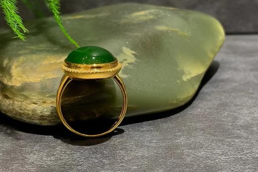 【御珠宫坊】金镶碧玉戒指 商品图4