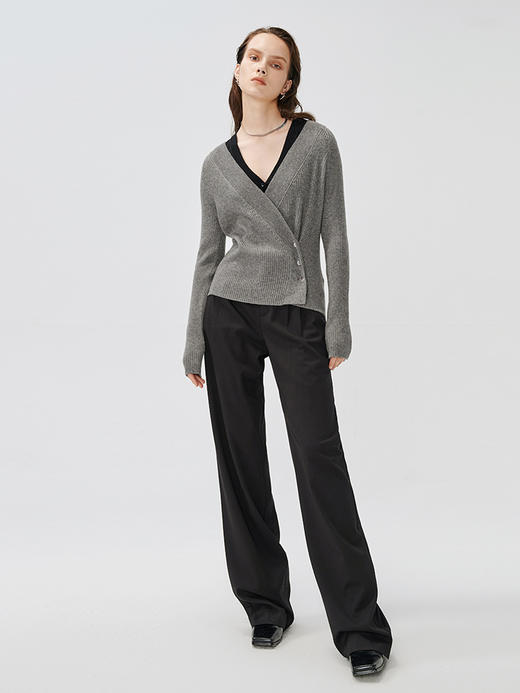 Self Who绵羊毛可拆两件套毛衣针织衫背心解构主义风开衫2023夏 商品图1