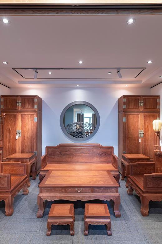 红桥红  家具严选  缅甸花梨（大果紫檀）【三弯腿荷韵沙发十三件套】 商品图0