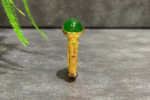 【御珠宫坊】金镶碧玉戒指 商品图4