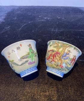 粉彩人物八仙图主人杯