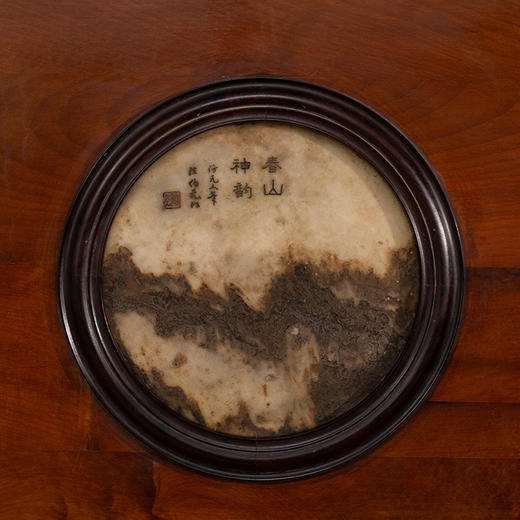 清 红木镶云石五开窗大挂屏 商品图2