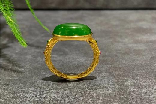 【御珠宫坊】金镶碧玉戒指 商品图6