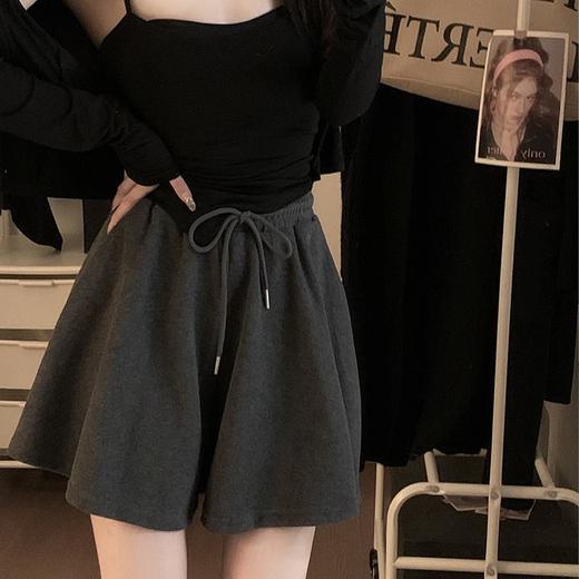 【视觉增高5cm！高腰垂感芭蕾风阔腿裤裙】亲肤柔软透气，凸显腰线，阔腿设计舒适自在，高腰设计修饰腰线，女夏季外穿运动裙裤时尚防走光短裤子粉丝专属 商品图3