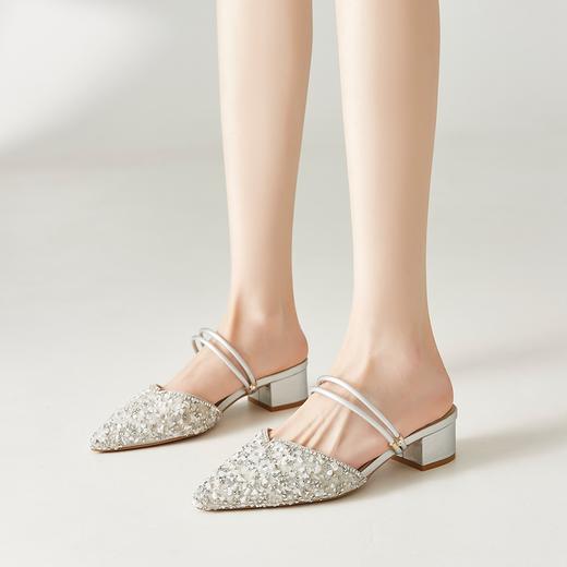 ZHR水钻凉鞋女拖鞋外凉拖鞋女鞋子配裙子穆勒拖夏季女鞋子女百搭 商品图8