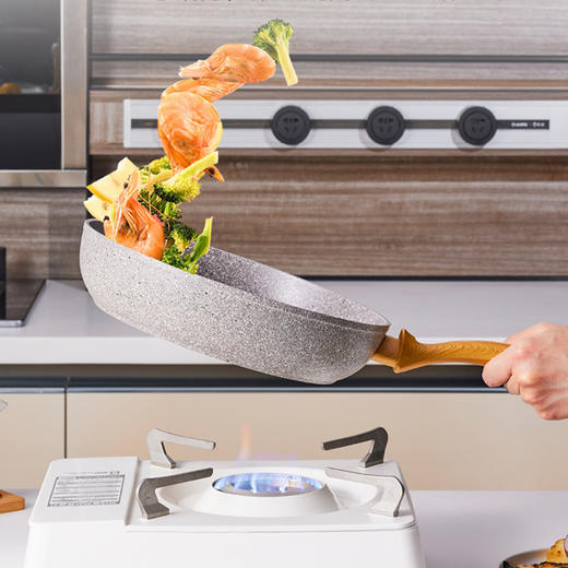 Flonal火山岩平底家用不粘锅煎饼煎蛋麦饭石深煎锅炒菜电磁炉燃气【不支持补差，非质量问题不退不换】S 商品图2