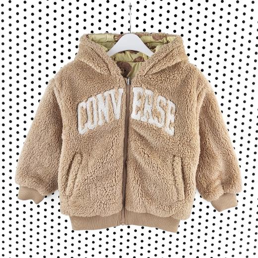 Converse匡威童衣童衣冬女童羊羔绒双面穿保暖连帽厚外套CV2242109 商品图1