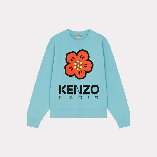 KENZO 高田贤三 男士棉质海棠花徽标印花长袖卫衣 浅蓝色 FD55 SW445 4ME 69 商品图0