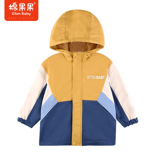 棉果果秋季新品男童加绒保暖风衣帅气拼接撞色外套M312100323460 商品图1