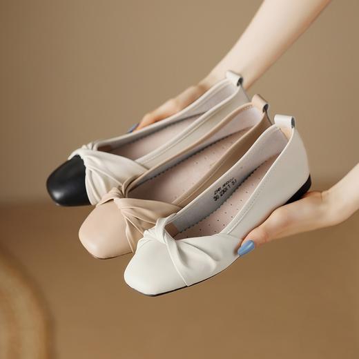 ZHR单鞋女小香风豆豆鞋一脚蹬2023年新款夏秋法式乐福小皮鞋休闲 商品图1