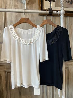 【门店同款】夏季小众设计木耳边方领上衣 150746094