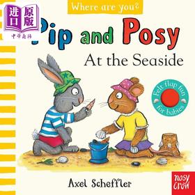 【中商原版】Pip and Posy:At the Seaside波西和皮普:在海滩(触摸翻翻书) 英文原版 纸板书儿童绘本 图画书益智游戏 精品绘本