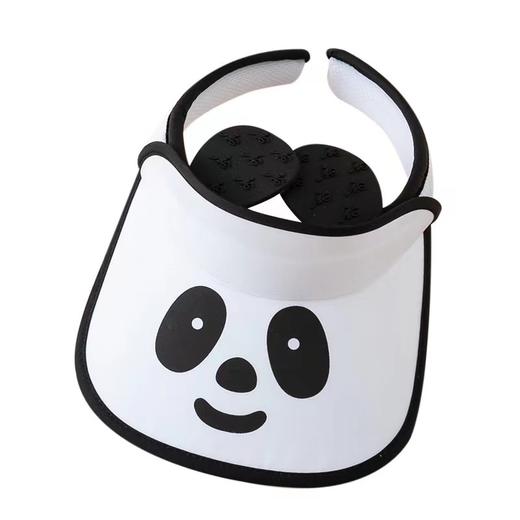 「七色可选！熊猫眼镜款」卡通儿童帽子夏季大帽檐空顶帽 宝宝墨镜防晒遮阳帽宝宝鸭舌帽配饰 商品图3