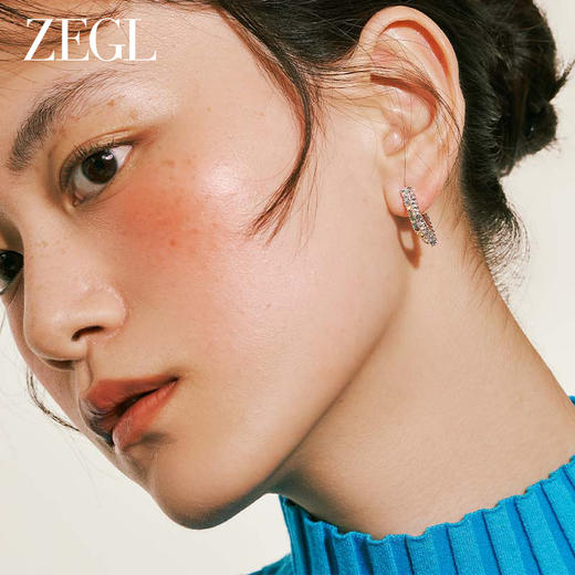 ZEGL璀璨几何耳环女2023新款爆款耳钉小众设计感高级925银针耳饰 商品图3