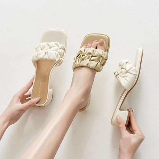 ZHR凉拖鞋女2023新款拖鞋夏季女鞋法式小高跟凉鞋女凉鞋配裙子女 商品图1