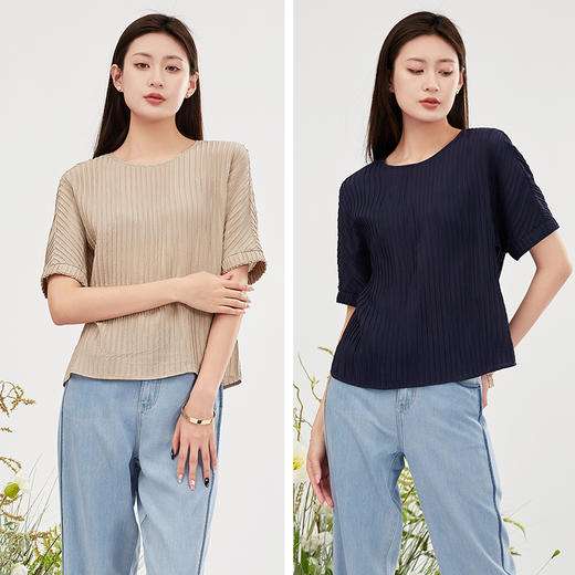 【商场同款】阿菁娜双色可选时尚短袖上衣A30X202039 商品图0